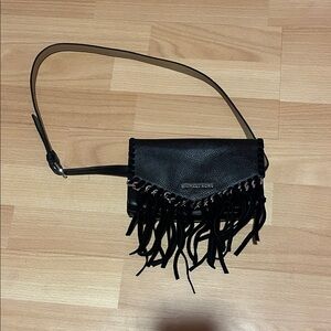 Black Fringe Belt Bag
